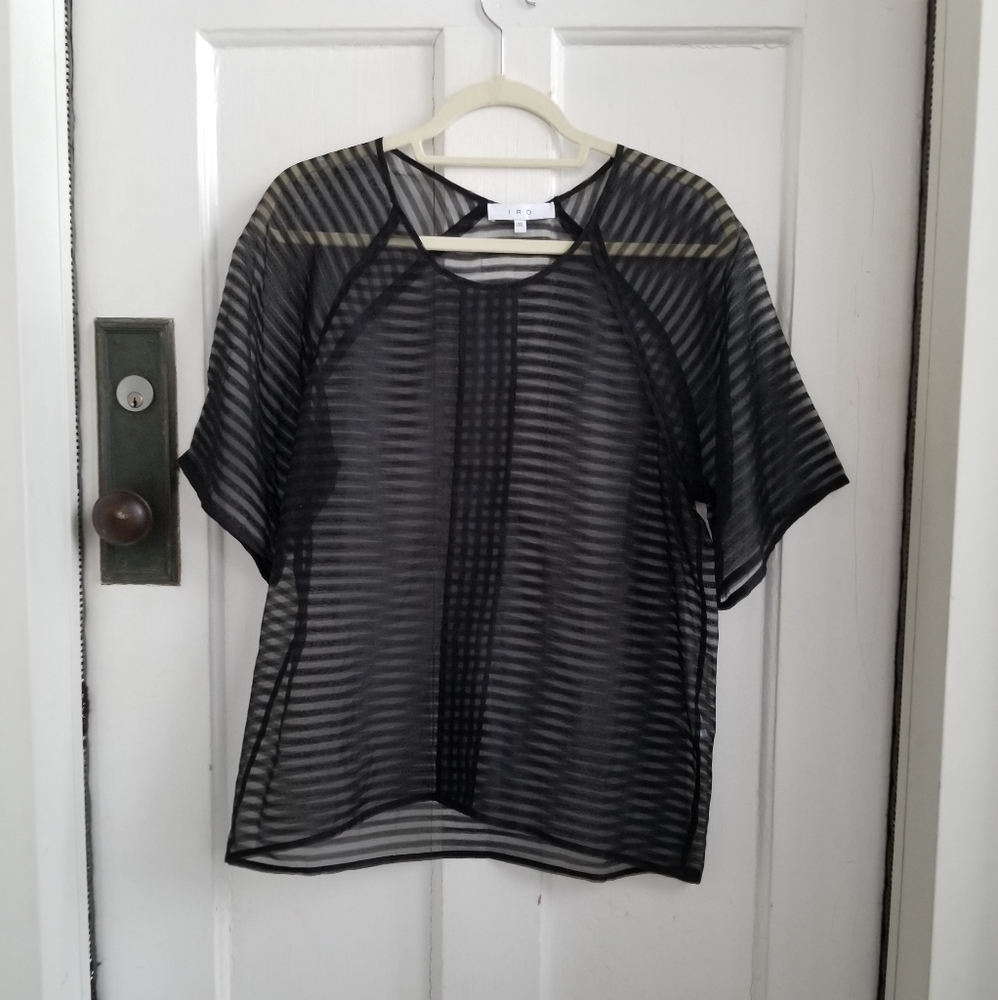 IRO Junie Black Shear Top
